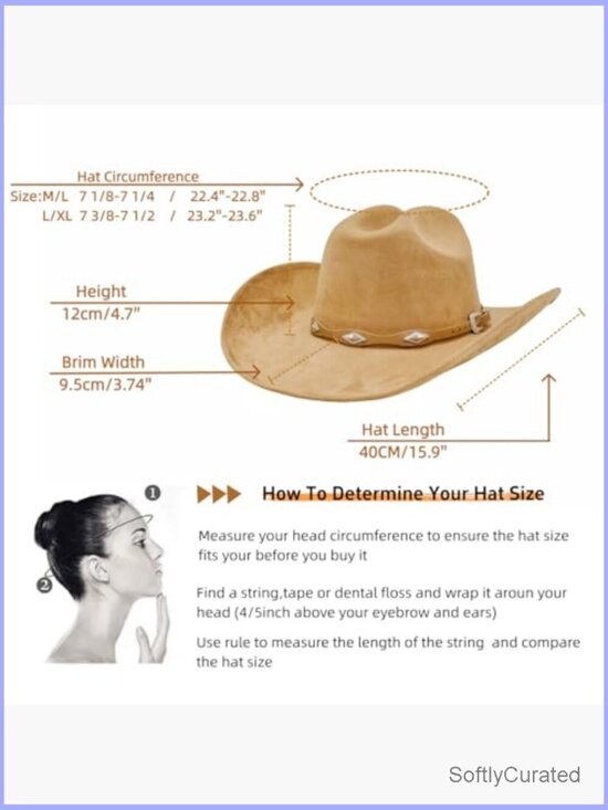 Unisex Wide Brim Cattleman Cowboy Hat - Western Cowgirl Gift main image 5